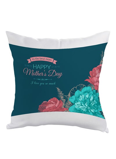 Buy Happy Mother's Day Printed Pillow Blue/Pink/White 40 x 40centimeter in Saudi Arabia