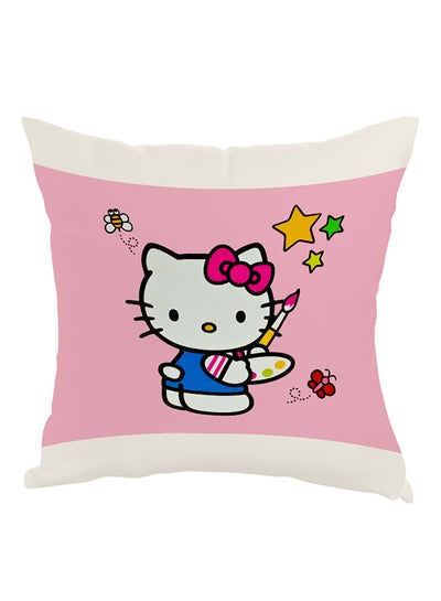 Buy Hello Kitty Printed Pillow Pink/White/Yellow 40x40cm in UAE