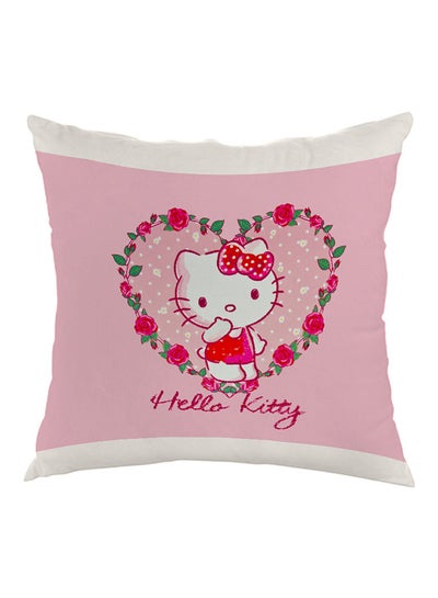 Buy Hello Kitty Printed Throw Pillow velvet Pink/White/Red 40x40cm in Egypt