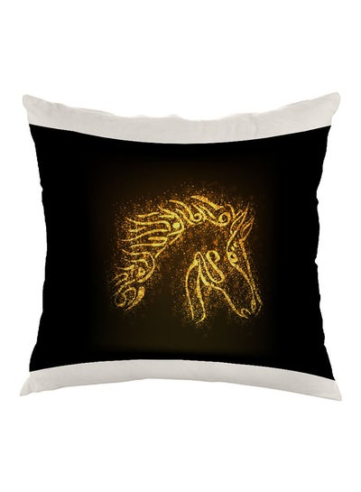 Buy Horse Shape Printed Pillow Black/Gold 40x40cm in Egypt