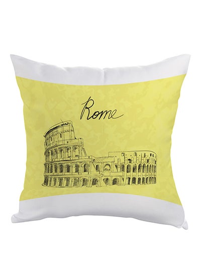 Buy Landmark Rome Colosseum Printed Pillow Yellow/White/Black 40 x 40cm in Saudi Arabia