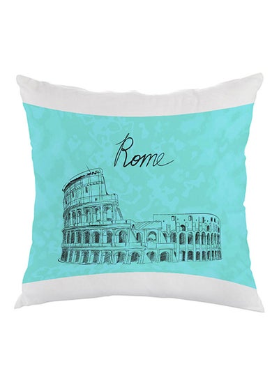 Buy Landmark Rome Colosseum Printed Pillow White/Blue/Black 40 x 40cm in Egypt