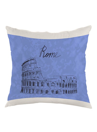 Buy Landmark Rome Colosseum Printed Pillow Blue/White/Black 40 x 40cm in Egypt