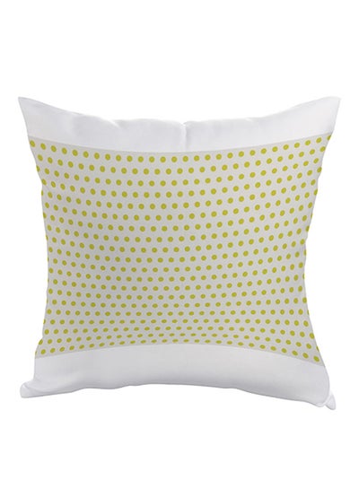 Buy Large And Small Circles Printed Bed Pillow White/Green 40x40cm in Egypt