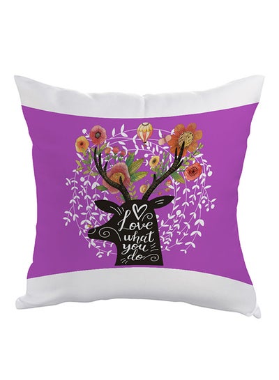 Buy Love What You Do Printed Throw Pillow Purple/White/Black 40 x 40cm in Egypt