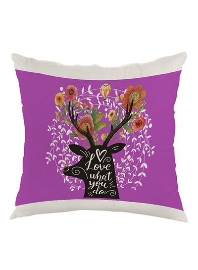 Buy Love What You Do Printed Pillow Purple/White/Black 40 x 40cm in Saudi Arabia