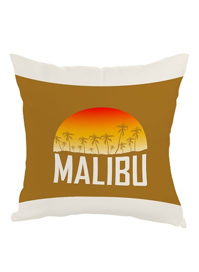 Buy Malibu Printed Pillow White/Brown/Orange 40 x 40cm in Saudi Arabia