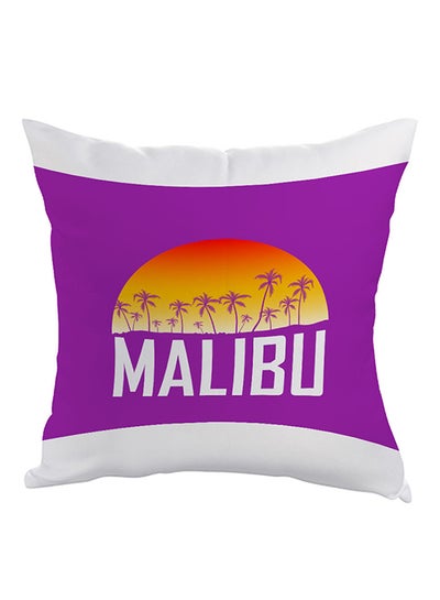 Buy Malibu Printed Pillow White/Purple/Orange 40 x 40cm in Saudi Arabia