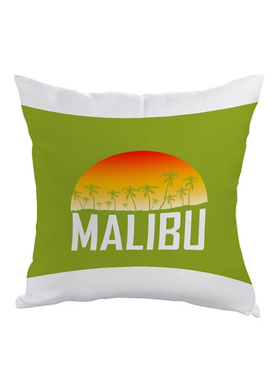 Buy Malibu Printed Pillow White/Green/Orange 40 x 40cm in Saudi Arabia