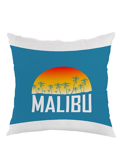 Buy Malibu Printed Pillow Blue/Orange/White 40 x 40cm in Saudi Arabia