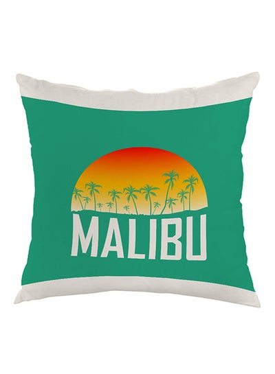 Buy Malibu Printed Pillow Green/Orange/White 40 x 40cm in Saudi Arabia