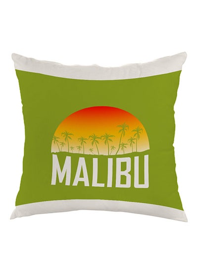 Buy Malibu Printed Pillow Green/Orange/White 40 x 40cm in Saudi Arabia