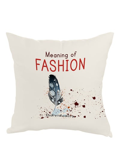 Buy Meaning Of Fashion Printed Pillow White/Blue/Red 40 x 40cm in Egypt