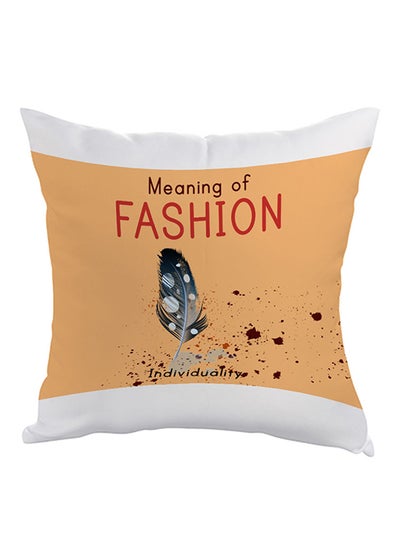 Buy Meaning Of Fashion Printed Pillow White/Orange/Red 40 x 40cm in Egypt