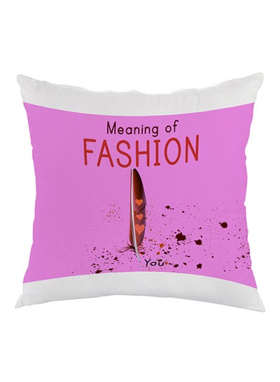 Buy Meaning Of Fashion Printed Pillow velvet Pink/White/Red 40 x 40cm in Egypt