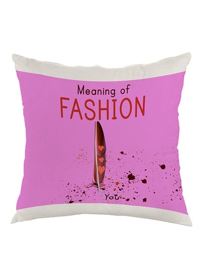 Buy Meaning Of Fashion Printed Pillow velvet White/Pink/Red 40 x 40cm in Egypt