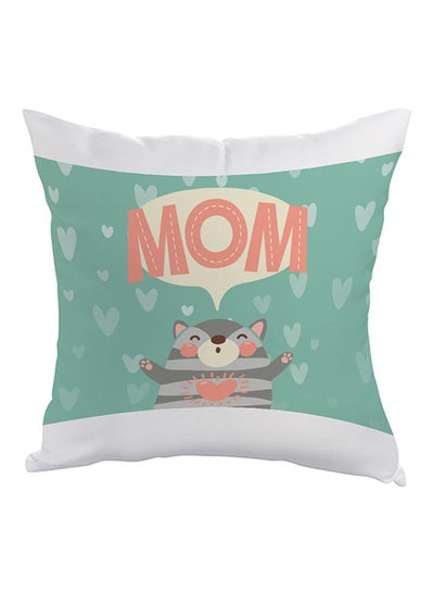 Buy Mom Printed Pillow Green/Grey/Orange 40 x 40cm in Saudi Arabia