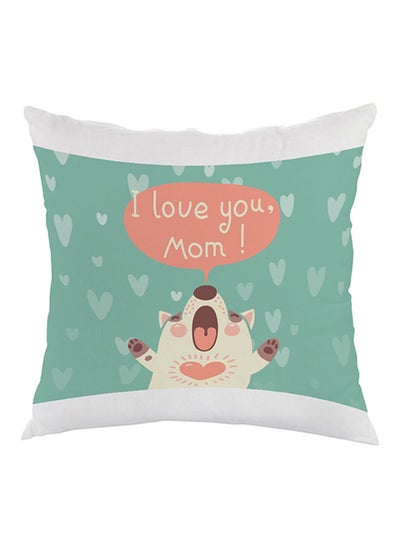 Buy Mom Printed Pillow Green/Grey/Orange 40 x 40cm in Egypt