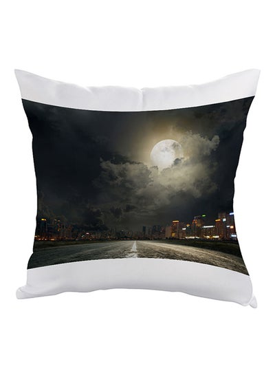 Buy Moon Light Printed Pillow Black/White/Grey 40x40cm in Saudi Arabia