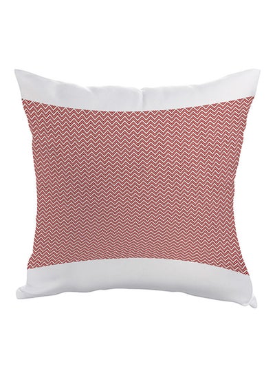 Buy Motif Drawings Printed Pillow Red/White 40x40cm in Saudi Arabia