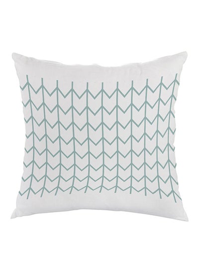 Buy Motifs Printed Pillow Green/White 40x40cm in Saudi Arabia