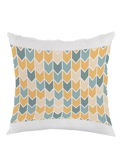 Buy Motif Printed Pillow Yellow/Grey/White 40x40cm in Saudi Arabia