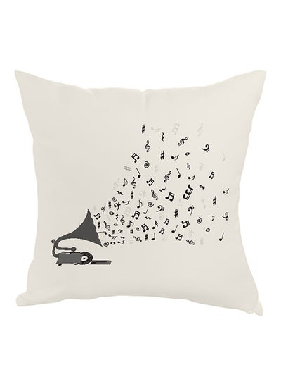 Buy Musical instrument Printed Pillow White/Black 40 x 40cm in Egypt