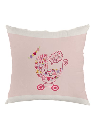 Buy New Born Baby Girl Printed Pillow Pink/White 40 x 40cm in Egypt