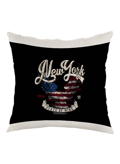 Buy New York Printed Pillow Black/White/Blue 40 x 40cm in Saudi Arabia