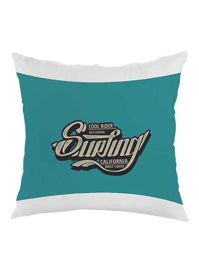 Buy Old Slogans Printed Pillow Blue/White/Beige 40 x 40cm in Egypt