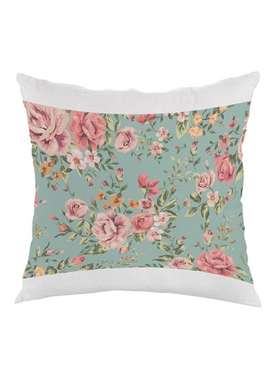 Buy Open Roses Printed Pillow Multicolour 40x40cm in Saudi Arabia