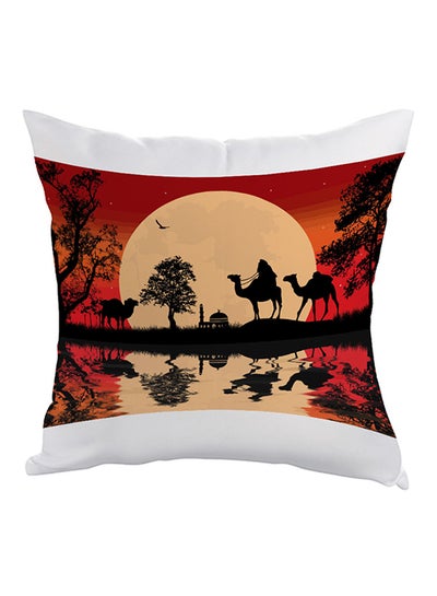 Buy Painting Printed Pillow Red/Orange/Black 40 x 40cm in Egypt