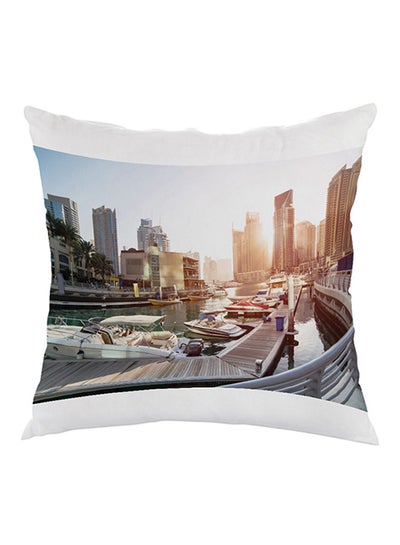 Buy City Printed Throw Pillow Multicolour 40x40cm in Saudi Arabia