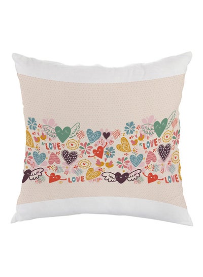 Buy Romantic Printed Pillow Beige/Red/Green 40 x 40cm in Egypt