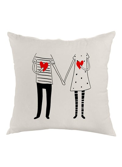 Buy Printed Aerohaven Pillow velvet White/Black/Red 40x40cm in Egypt