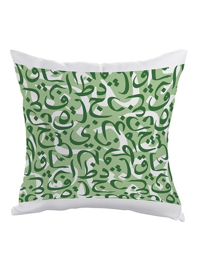 Buy Scattered Letters Printed Pillow Green/White 40x40cm in Egypt