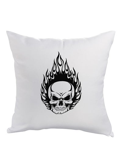 Buy Skull Printed Aeroheaven Pillow White/Black 40x40cm in UAE