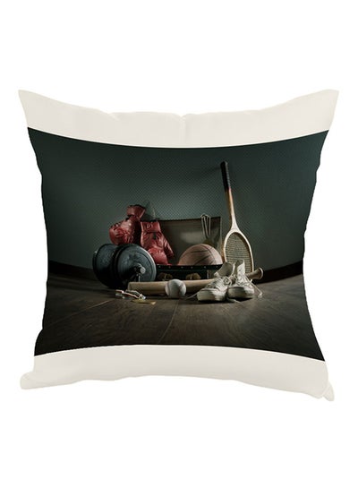 Buy Sport Printed Pillow Grey/White/Beige 40 x 40cm in Egypt