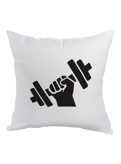 Buy Sport Printed Pillow polyester White/Black 40 x 40cm in Egypt