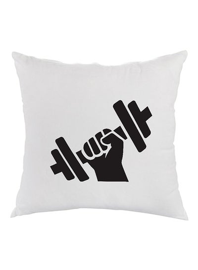 Buy Sport Printed Pillow White/Black 40 x 40cm in Egypt