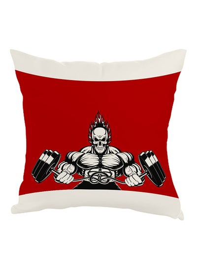 Buy Sports Printed Pillow Red/White/Black 40 x 40cm in Egypt