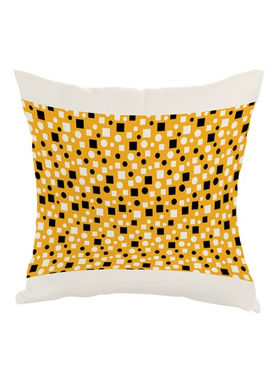 Buy Squares And Circles Printed Pillow Yellow/White/Black 40 x 40cm in Egypt