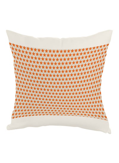 Buy Stars Decoration Printed Pillow Off-White/Orange 40x40cm in Egypt