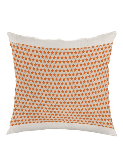 Buy Stars Decoration Printed Pillow Off-White/Orange 40x40cm in Egypt