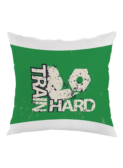 Buy Train Hard Printed Pillow Green/White 40 x 40cm in Egypt