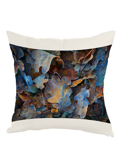 Buy Tree Leaves Printed Pillow Blue/Brown/White 40 x 40cm in Egypt