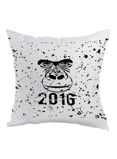 Buy Year 2016 Printed pillow cover polyester White/Black 40 x 40cm in Egypt