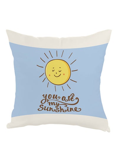 اشتري You Are My Sunshine Printed Pillow cover Blue/Yellow/Brown 40 x 40cm في مصر