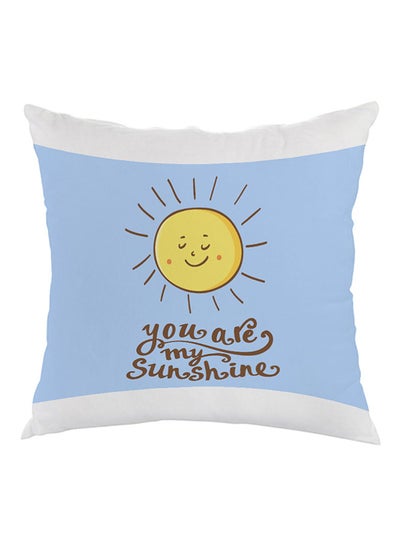 اشتري You Are My Sunshine Printed Pillow cover velvet Blue/Yellow/Brown 40 x 40cm في مصر