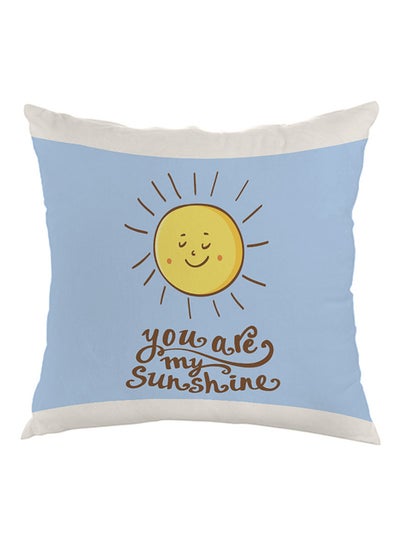 اشتري You Are My Sunshine Printed Pillow cover Velvet Blue/Yellow/Brown 40 x 40cm في مصر